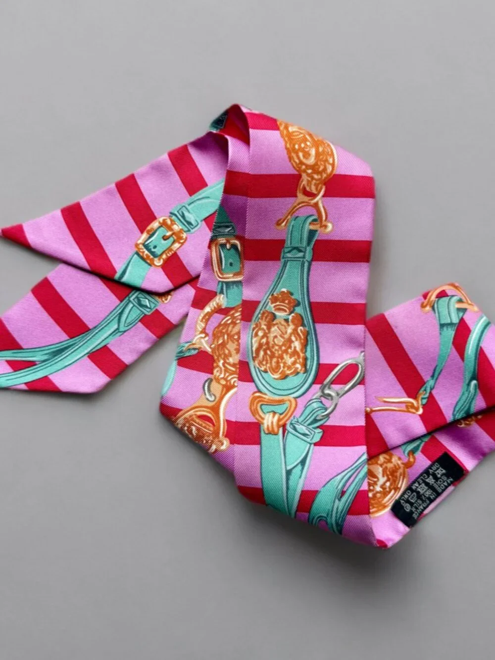 Hermes Purple Brides de Gala Bayadères Silk Twilly Scarf